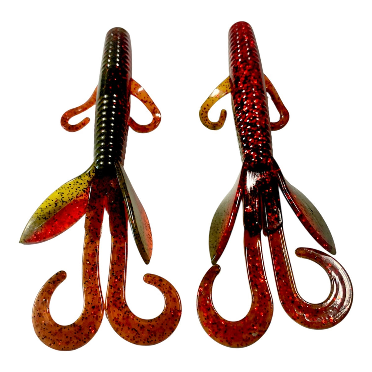 6.0" Fat Boss Hawg/Green Pumpkin/Fire Red - Qty (6) Per Pack